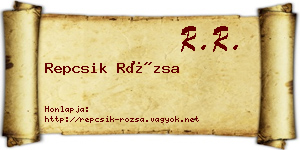 Repcsik Rózsa névjegykártya